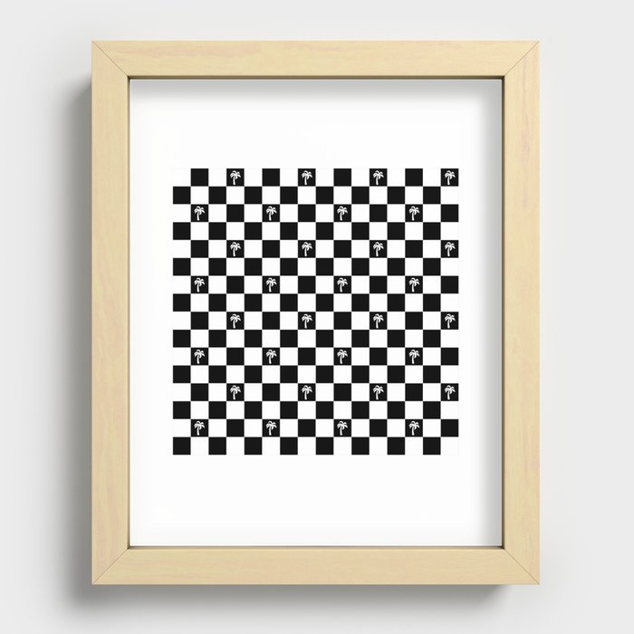 Checker with Palm tree ornament  Recessed Framed Print