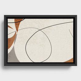 Minimalist Abstract Art Shapes - Scribbles Terracotta 1 Framed Canvas