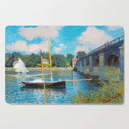 Claude Monet (French, 1840-1926) - Title: The Bridge at Argenteuil (Le Pont routier, Argenteuil) - Date: 1874 - Style: Impressionism - Genre: Landscape art - Media: Oil on canvas - Digitally Enhanced Version (1800 dpi) - Cutting Board