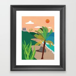 Tulum Illustration Framed Art Print