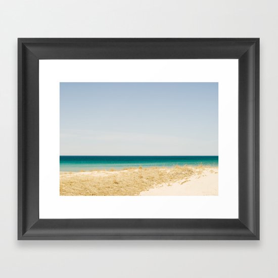 Seashore Blue Line Framed Art Print