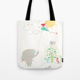 Elly + Milly Flying a Kite Tote Bag