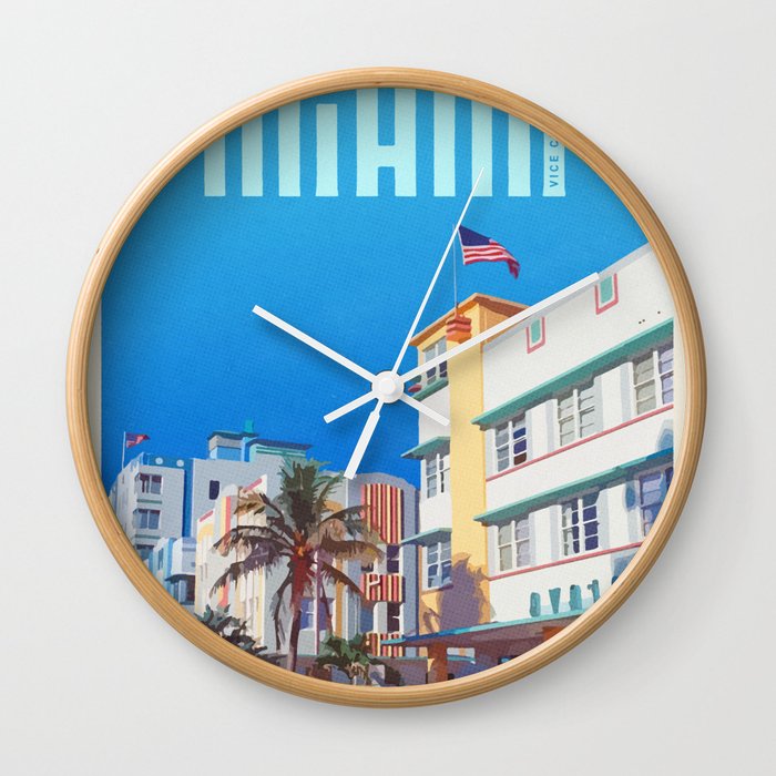 Travel to Miami Wall Clock