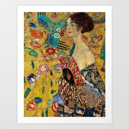 Gustav Klimt Lady With Fan Art Print