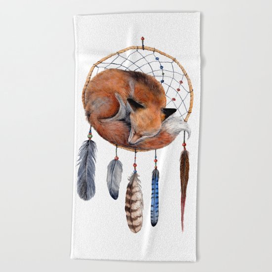 Fox Dreamcatcher Beach Towel