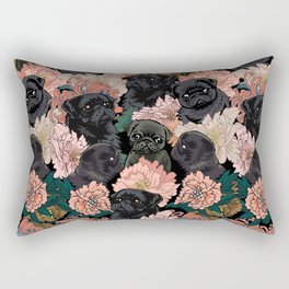 Because Black Pug Rectangular Pillow