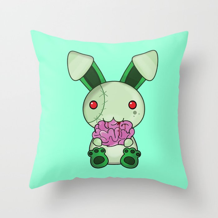 Zombie Bunny Throw Pillow