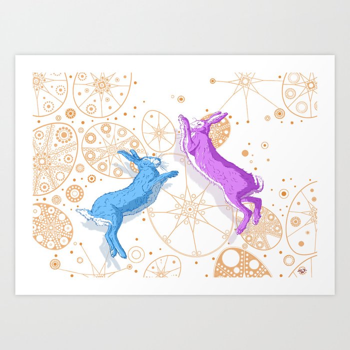 Mad March Hares Art Print