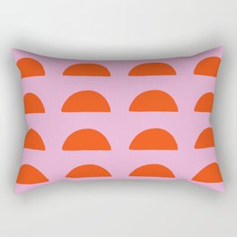Hot Pink + Red Midcentury Modern Woodblocks Rectangular Pillow