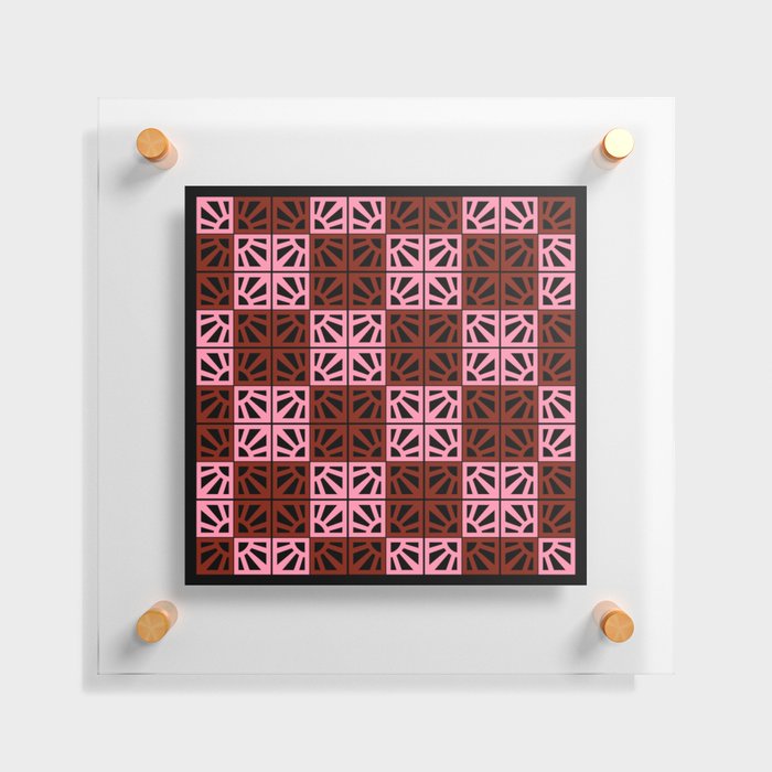 Breeze Block Eleven P Red Blk Floating Acrylic Print