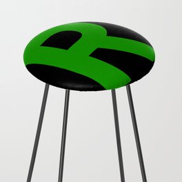 Letter R (Green & Black) Counter Stool