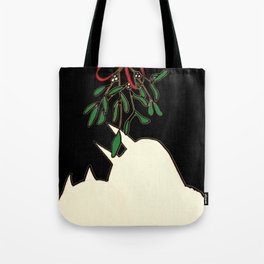 mistletoe kiss Tote Bag
