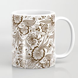 Mehndi or Henna Flowers and Leaves Coffee Mug | Henna, Hennaflowers, Turkishdesigns, Paisleyart, Floraldesigns, Indiadesigns, Indianart, Indo Islamicart, Hennaart, Mehndidesigns 