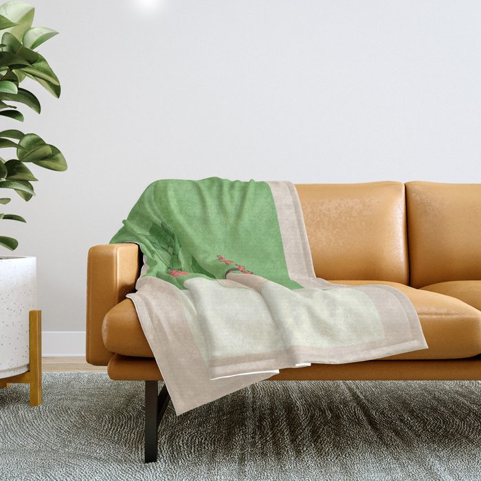 Thought of you Green Throw Blanket