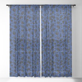 Matisse Paper Cuts // Navy & Black Sheer Curtain