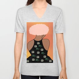 Woman At The Meadow 49 V Neck T Shirt