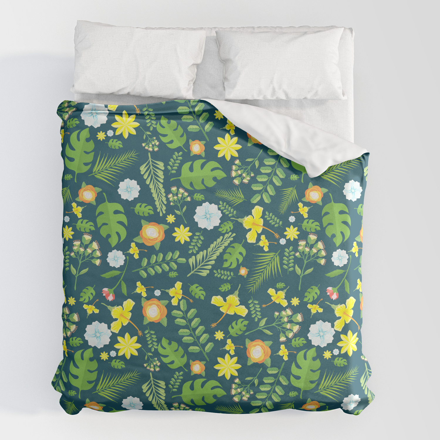 green and yellow duvet covers
