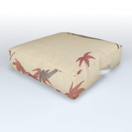 Japanese Maple Songbird  Outdoor Floor Cushion