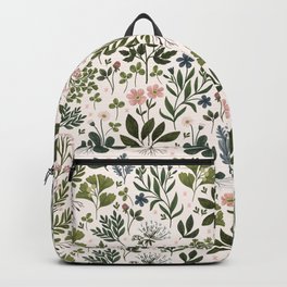 Herbarium ~ vintage inspired botanical art print ~ white Backpack