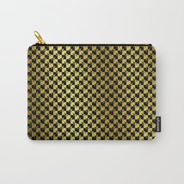 Black and Gold Checkerboard Weimaraner Carry-All Pouch