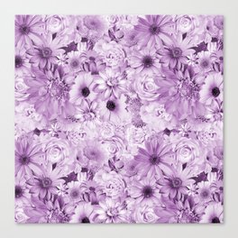 cobalt violet floral bouquet aesthetic array Canvas Print
