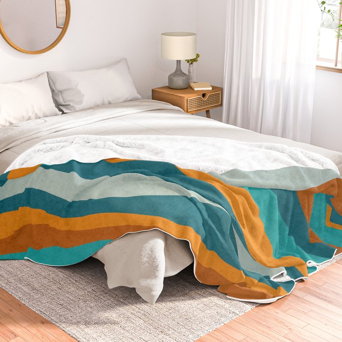 Orange and 2025 teal throw blanket