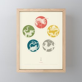 Five Heavenly Beasts Framed Mini Art Print