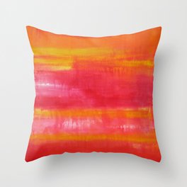'Summer Day'  Orange Red Yellow Abstract Art Throw Pillow