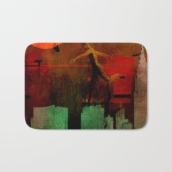 Jump on the green city Bath Mat