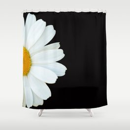 Hello Daisy - White Flower Black Background #decor #society6 #buyart Shower Curtain