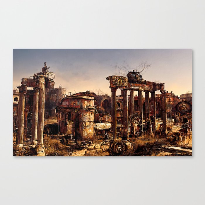 The Roman Imperial Forums in the Steampunk style Canvas Print