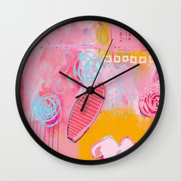 story of N - abstract painting Wall Clock