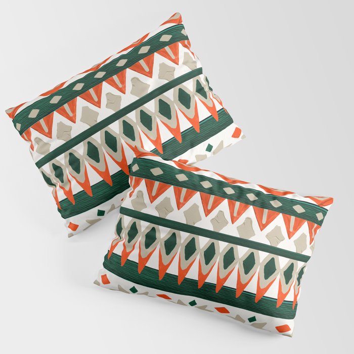 Winter Knit – Evergreen & Coral Pillow Sham