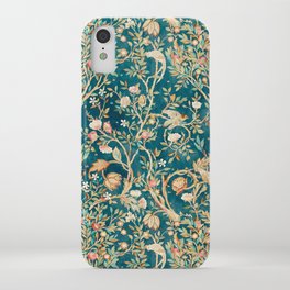 William Morris Vintage Melsetter Teal Blue Green Floral Art iPhone Case