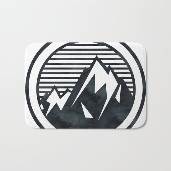 THE MOUNTAIN Black and White Bath Mat