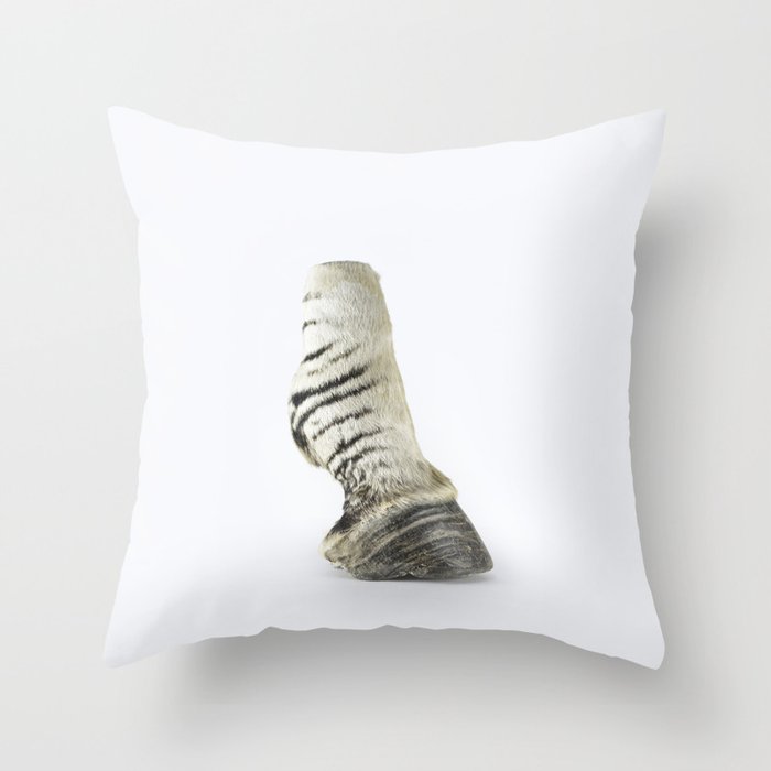 Zebra Study - Something is a Foot.  Throw Pillow