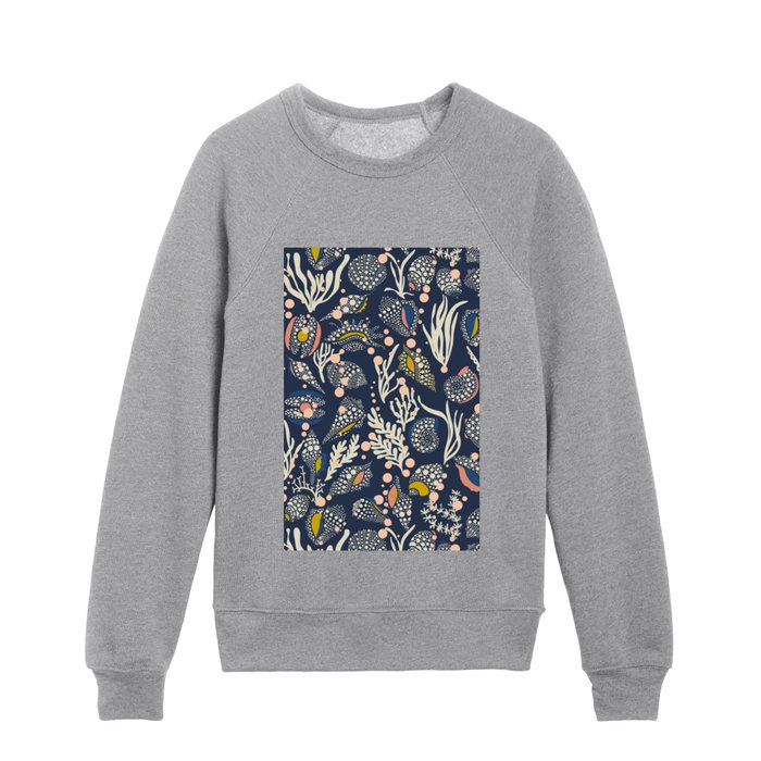 Under the sea blue - beauty of our oceans Kids Crewneck