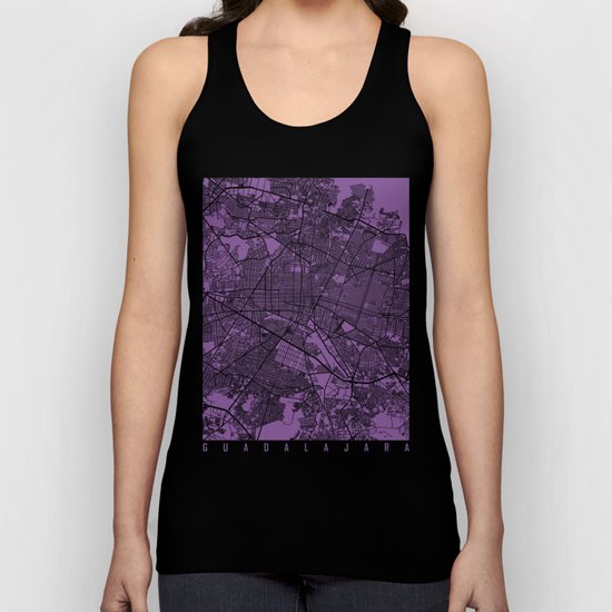 Guadalajara map lilac Unisex Tank Top