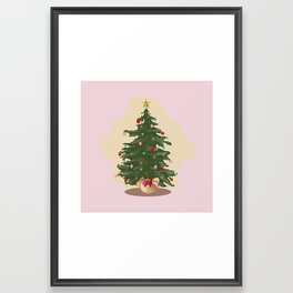 Christmas tree pink -Holiday season  Framed Art Print