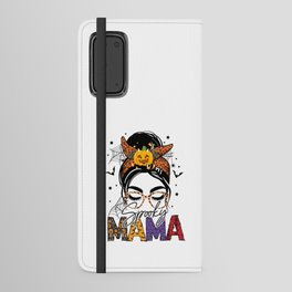 Halloween spooky Mama messy bun witch Android Wallet Case