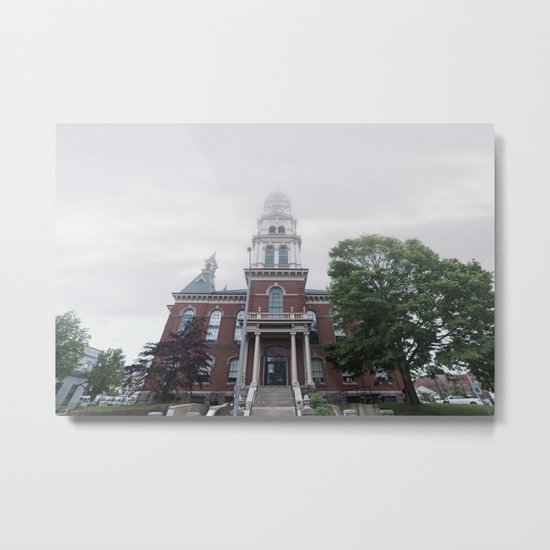 Foggy mrning at City Hall Metal Print