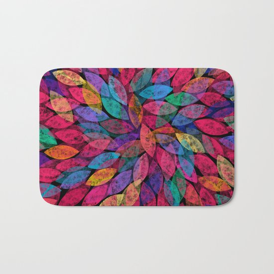 Abstract Colorful leaves III Bath Mat