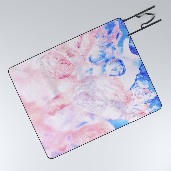 crushed crystal pink and blue impressionism texture Picnic Blanket