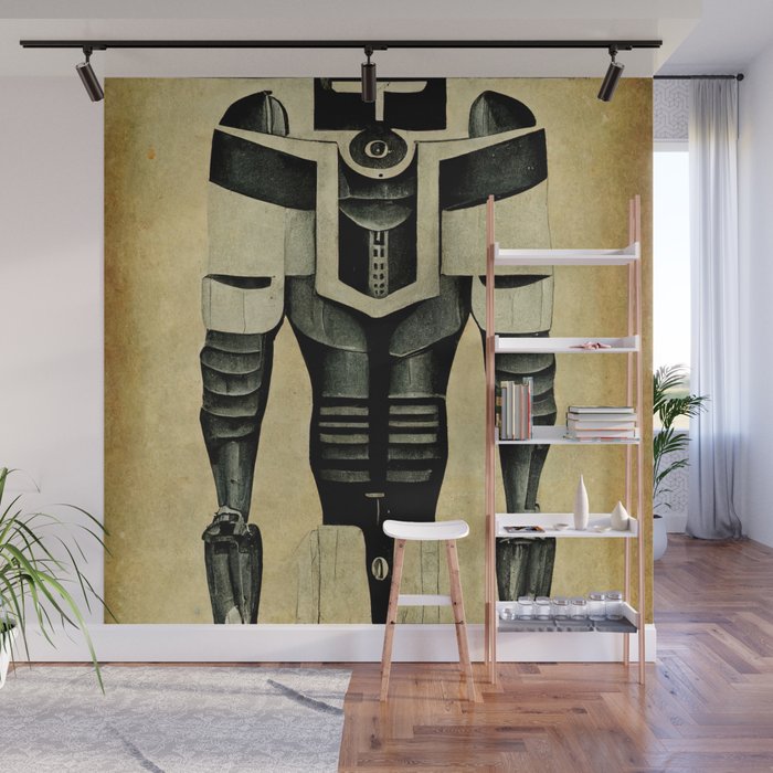 Retro-Futurist Robot Wall Mural