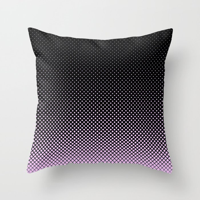 Pink and Black Diamond Pattern Throw Pillow