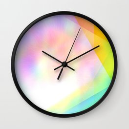 Rainbow sun burst in square shapes Wall Clock