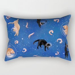 Astronaut Cats in Shrimp Heaven Rectangular Pillow