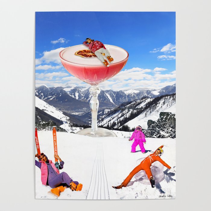 Skis in the Clouds Poster