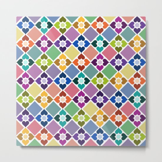 Colorful Floral Pattern II Metal Print