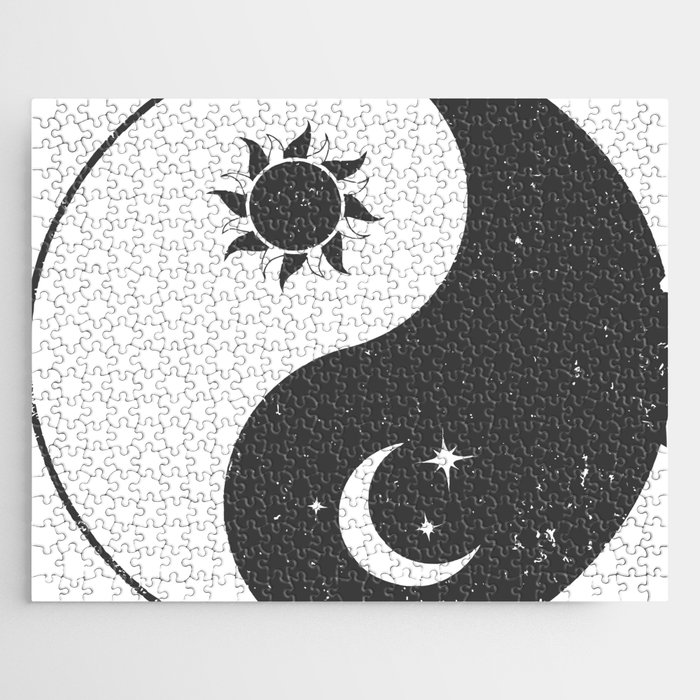 lunar solar yin yang sign - intergalactic celestial balance Jigsaw Puzzle